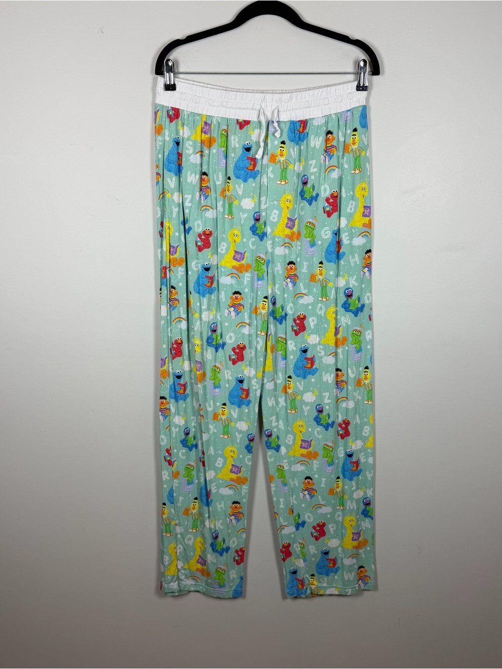 Little Sleepies Spelling with Sesame Street Mens Pajama PJ Pants Large Bamboo